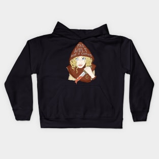 red head riding hood. wolf had it coming. Kids Hoodie